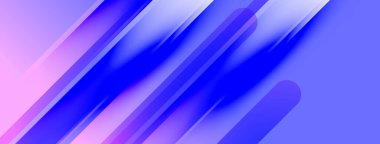 Soyut arkaplan parlak mavi, mor renkler içerir. Çapraz çizgiler dinamik ve modern görsel efektler yaratır. Pürüzsüz geçişler hareketi akla getiriyor.