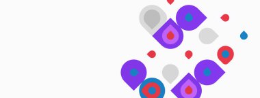 Soyut şekiller, mor, gri, kırmızı noktalar. Minimalist tasarım, temiz arka plan, modern estetik. Basit bileşim, geometrik biçimler.