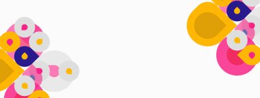 Soyut renkli şekiller, daireler, üst üste binen elementler. Minimalist tasarım, parlak renkler, temiz estetik. Basit kompozisyon, modern biçim.