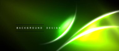 Soyut yeşil arkaplan. Düz çizgiler dinamik ve ışıltılı bir etki yaratır. Koyu kenarları parlak merkezi alanı çerçeveler. Modern tasarım ögesi.