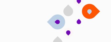 Soyut şekiller, noktalar, ışık arkaplanı üzerinde bulunan farklı renkler. Minimalist tasarım, basit geometri, modern estetik.