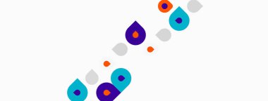 Soyut şekiller, canlı renkler, minimalist tasarım. Noktalar, eğriler, çapraz düzenleme, temiz estetik, modern illüstrasyon.