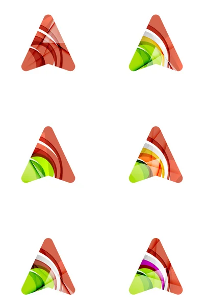 Satz abstrakter Richtungspfeilsymbole, Konzepte für Firmenlogos, sauberes modernes geometrisches Design — Stockvektor