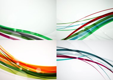 Arka kümesi. Işık ve gölge efektleri ile dalga çizgiler eğri