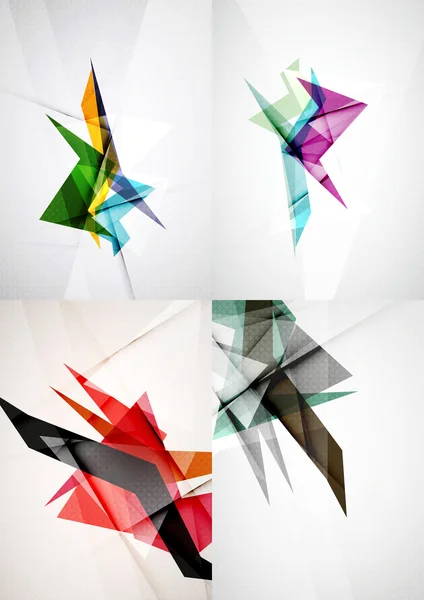 Conjunto de ángulos y líneas rectas de diseño fondos abstractos — Vector de stock