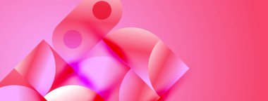 Soyut pembe tasarım, üst üste binen daireler, gradyanlar, canlı renkler. Modern bileşim enerjiyi, akıcılığı çağrıştırır..