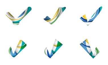 Dizi soyut Tamam ve kene simgeler, iş logo kavramları, temiz modern geometrik tasarım