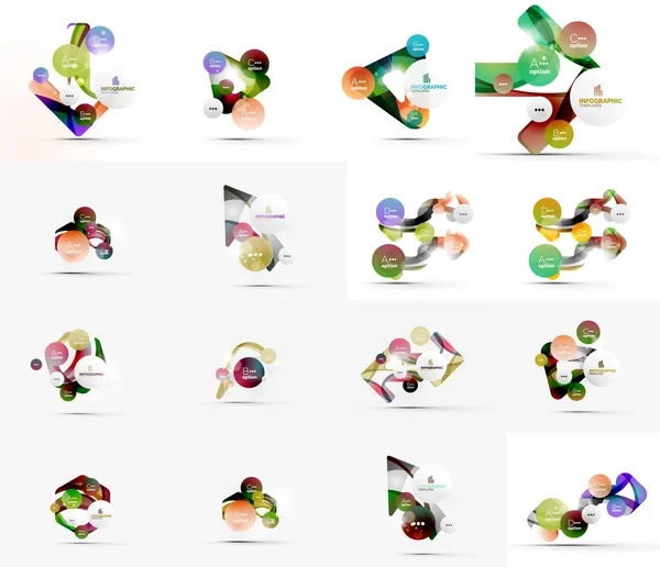 Eine Reihe abstrakter geometrischer Papiervorlagen für Banner — Stockvektor