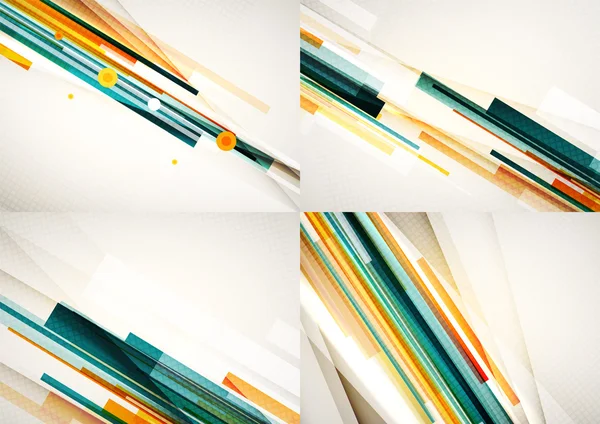 直線デザインの抽象的な背景のセット — ストックベクタ