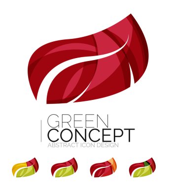 Dizi soyut Eko bitki simgeler, iş logo doğa Yeşil Kavramlar, temiz modern geometrik tasarım