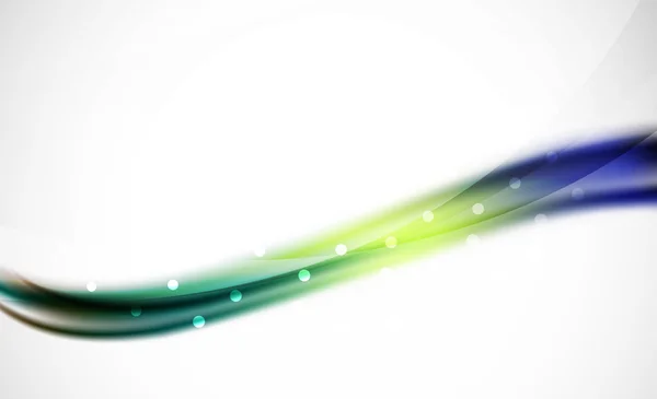 Línea de onda colorida, fondo abstracto con efectos de luz y sombra — Vector de stock