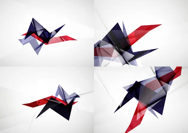角と直線デザインの抽象的な背景のセット — ストックベクタ