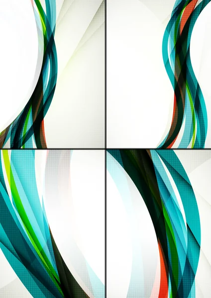 组的抽象背景。典雅的多彩装饰的线条和波与 copyspace 为您的消息 — 图库矢量图片