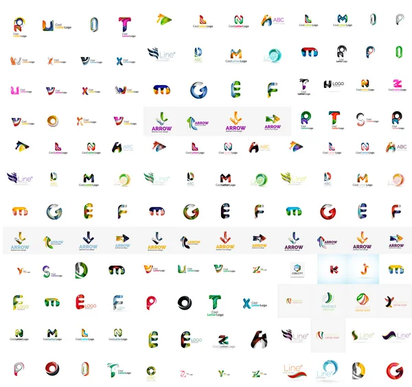 Mega mektup logoları ayarla — Stok Vektör