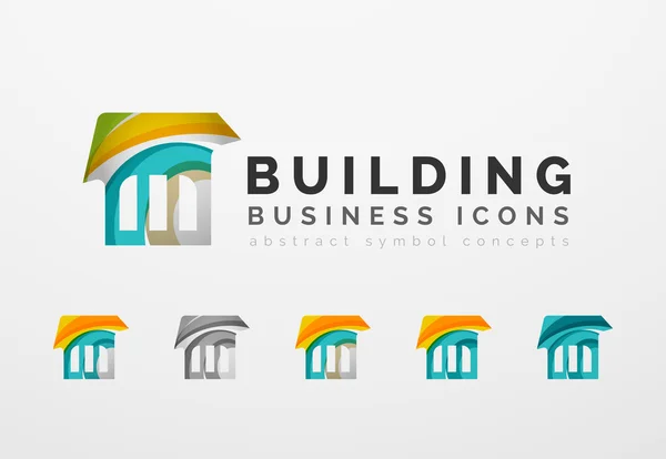 Zbiór nieruchomości lub tworzenie logo firmy ikony — Wektor stockowy
