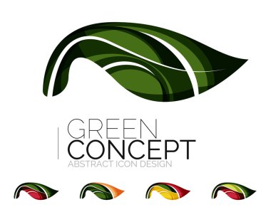 Dizi soyut Eko bitki simgeler, iş logo doğa Yeşil Kavramlar, temiz modern geometrik tasarım