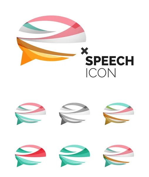 Набір абстрактних мовних бульбашок і хмарних піктограм, концепції бізнес логотипів, чистий сучасний геометричний дизайн — стоковий вектор