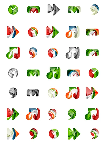 Set van abstracte universele web icons, logo bedrijfsconcepten, schoon moderne geometrisch ontwerp — Stockvector