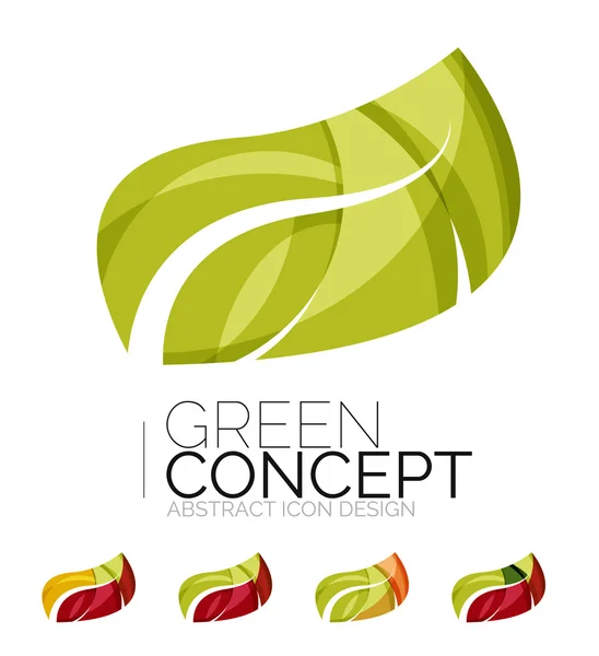 Σύνολο αφηρημένη οικολογικής φυτό εικονίδια, επιχειρηματικές έννοιες φύση πράσινο λογότυπο, καθαρά και σύγχρονα γεωμετρικό σχεδιασμό — Διανυσματικό Αρχείο
