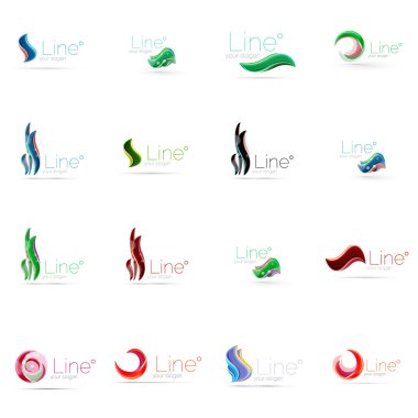 Soyut dalgalı öğeler kümesi. Daireler, swirls ve dalgalar ile boşaltmak mesajın için