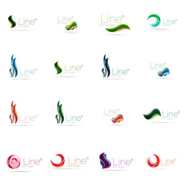 Soyut dalgalı öğeler kümesi. Daireler, swirls ve dalgalar ile boşaltmak mesajın için