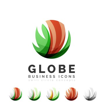 Küre Küre veya daire logo iş simgeler kümesi