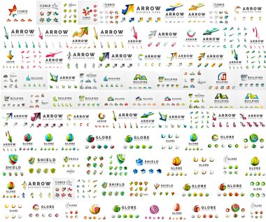 Company logo mega collection. Various universal icon set for any idea