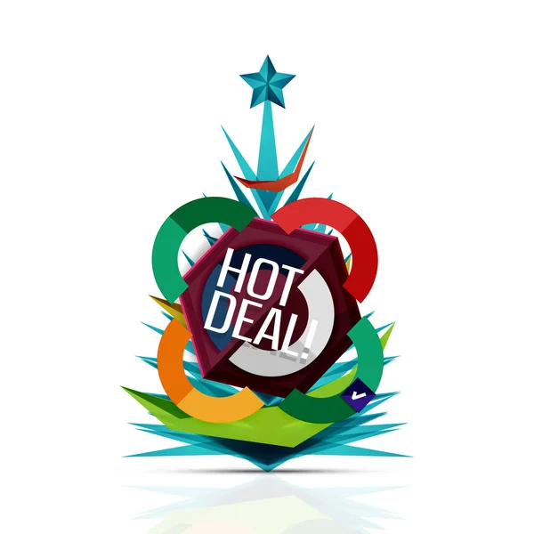 Hot deal sale promotion tags, badges for Christmas and New Year — Stock Vector