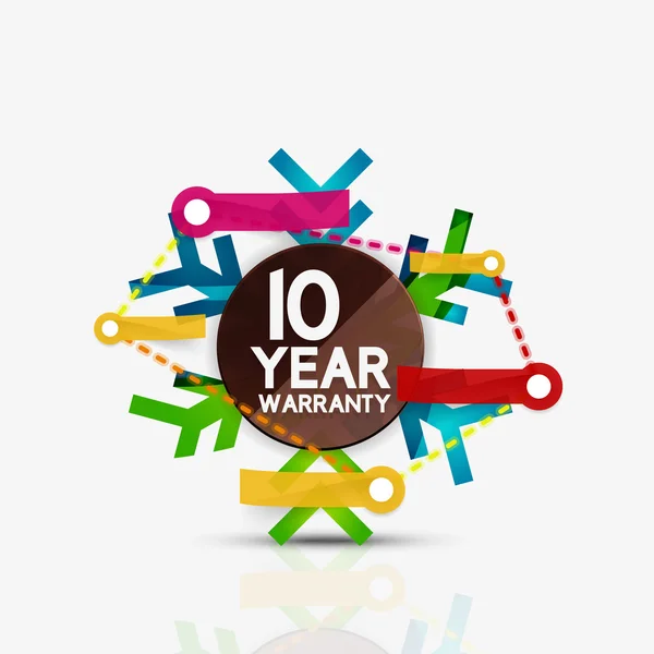 Christmas sale, 10 year warranty label. Holiday tag — Stock Vector