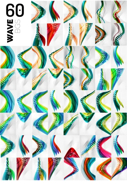 Geometriska wave abstrakta bakgrunder, vektor mega collection av futuristiska mallar — Stock vektor
