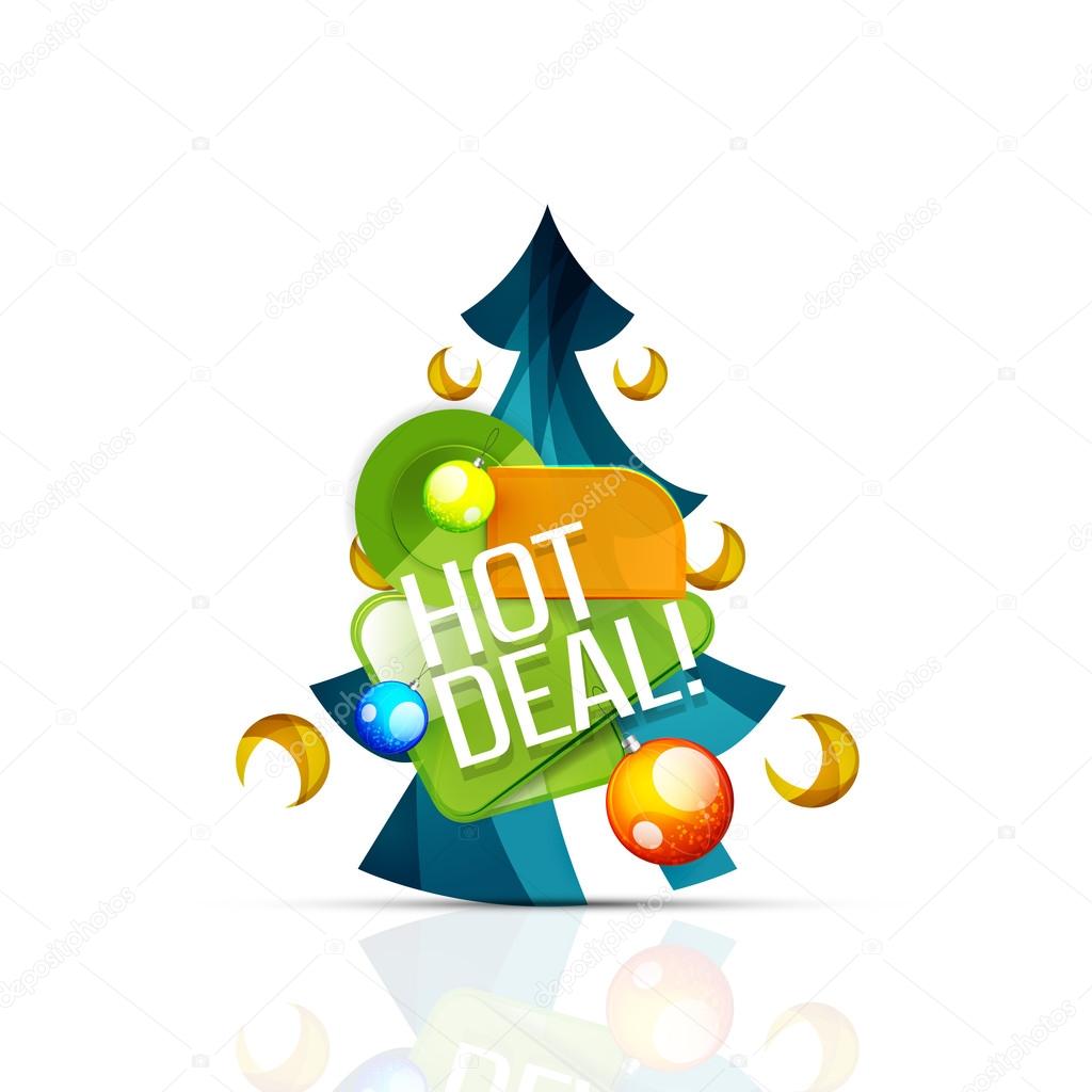 Hot deal sale promotion tags, badges for Christmas and New Year