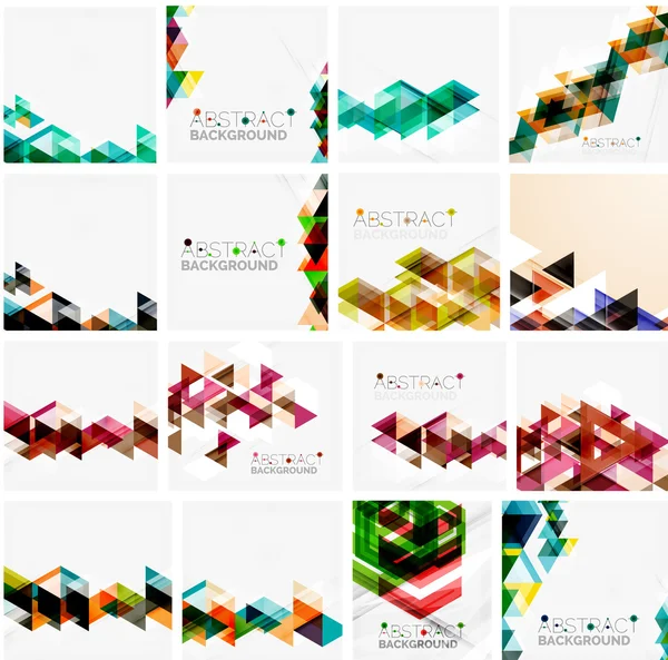 Set of triangle geometric abstract backgrounds — Stock Vector