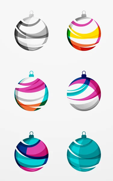 Set van abstracte Kerstmis bal icons, logo bedrijfsconcepten, schoon moderne geometrisch ontwerp — Stockvector