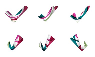 Dizi soyut Tamam ve kene simgeler, iş logo kavramları, temiz modern geometrik tasarım