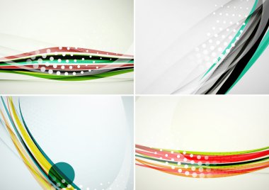 Arka kümesi. Zarif renkli bir şekilde dekore edilmiş hatları ve dalgaları ile boşaltmak mesajın için