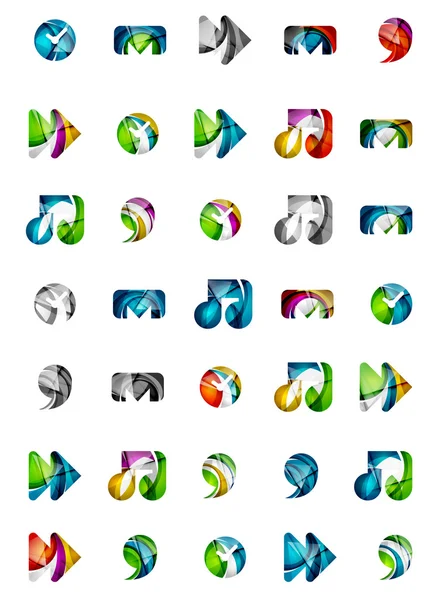 Conjunto de iconos web universales abstractos, conceptos de logotipos empresariales, diseño geométrico moderno y limpio — Archivo Imágenes Vectoriales