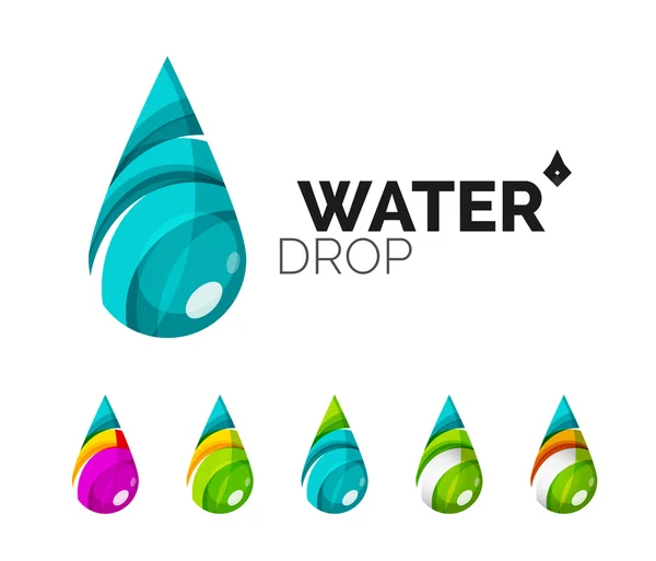 Conjunto de iconos abstractos del agua ecológica, logotipo de la empresa naturaleza conceptos verdes, diseño geométrico moderno limpio — Vector de stock