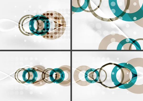 Set di forma cerchio design sfondi astratti con effetti di luce e decorazioni — Vettoriale Stock