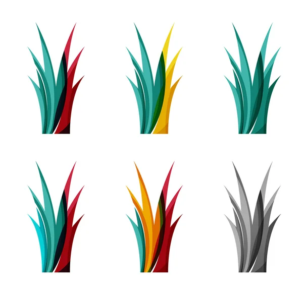 Set di icone astratte eco pianta, business logotipo natura concetti verdi, pulito design geometrico moderno — Vettoriale Stock