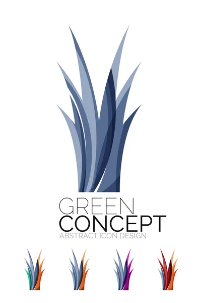 Conjunto de iconos abstractos de plantas ecológicas, logotipo de la empresa naturaleza conceptos verdes, diseño geométrico moderno y limpio — Archivo Imágenes Vectoriales