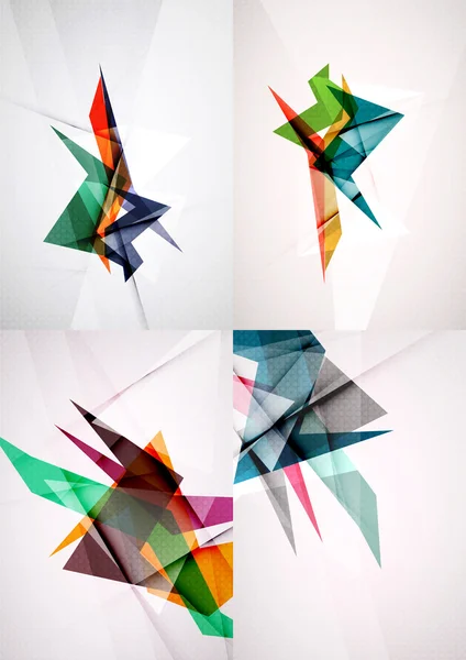 Conjunto de ángulos y líneas rectas de diseño fondos abstractos — Vector de stock