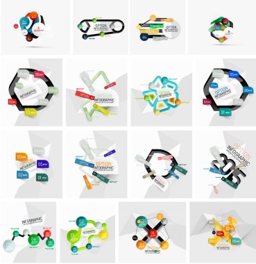 Soyut geometrik kağıt Infographic afiş şablonları