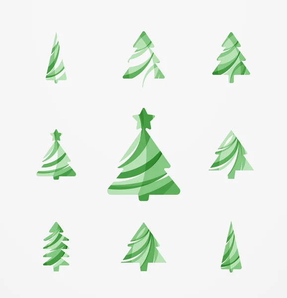 Conjunto de ícones abstratos Árvore de Natal, conceitos de logotipo de negócios, design brilhante moderno limpo —  Vetores de Stock