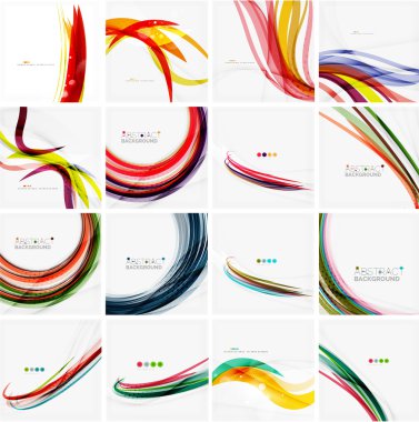 Akan hareket renkli arka kümesi. Pürüzsüz fütüristik dalga düzenleri