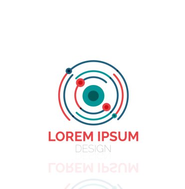 Vektör girdap ve daireler en az soyut geometrik logo anahat