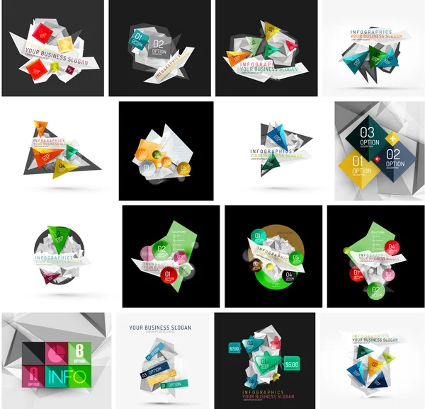 Ensemble de modèles abstraits de bannières d'infographie géométrique — Image vectorielle