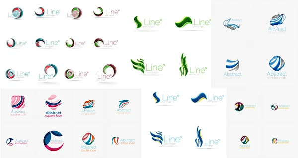 Vektör soyut şirket logoları mega toplama, döngüler, kavramları swirls dalgalar — Stok Vektör