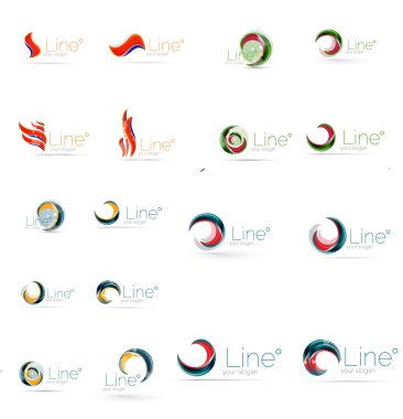 girdap, dalga çizgiler, daire logo simge kümesi