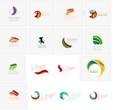 Soyut dalgalı öğeler kümesi. Daireler, swirls ve dalgalar ile boşaltmak mesajın için