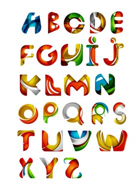 Alfabe harfleri logolar toplama tasarım öğeleri